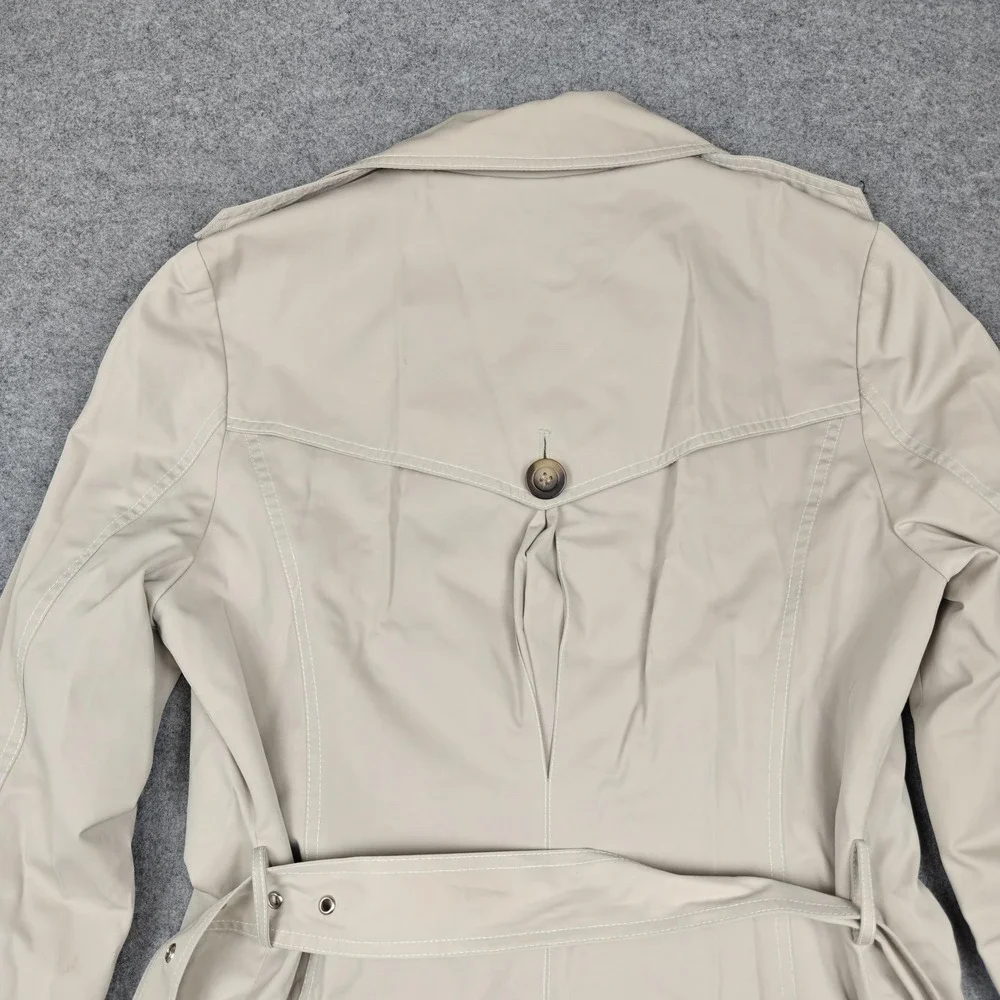 MICHAEL Michael Kors‎ Coat Womens Medium Beige Trench Belted Lined Twill Classic